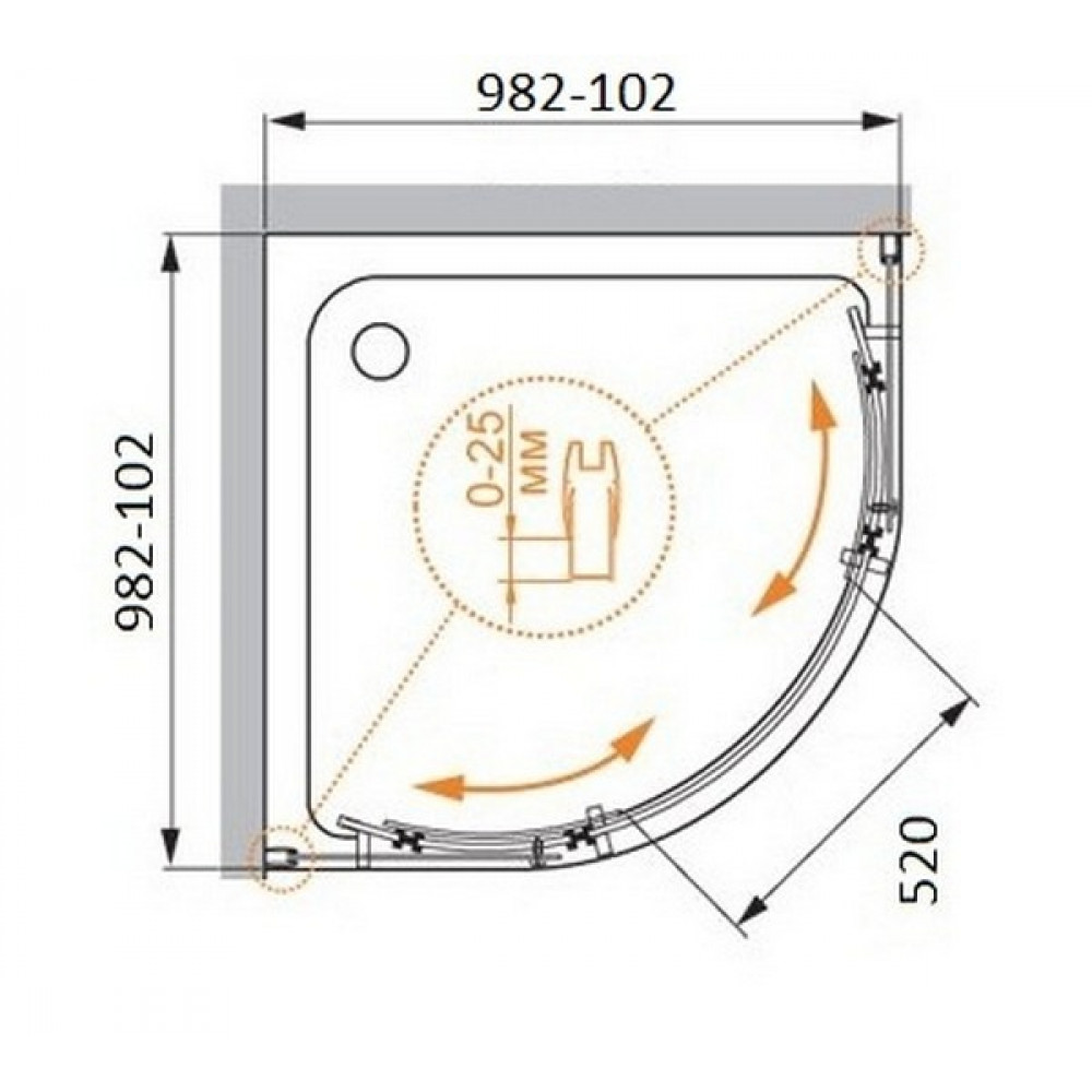 Душевой уголок CEZARES STYLUS-O-M-R-2