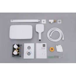 Душевая система ABBER Weiss Insel AF8051W скрытого монтажа без излива, термостат, белый