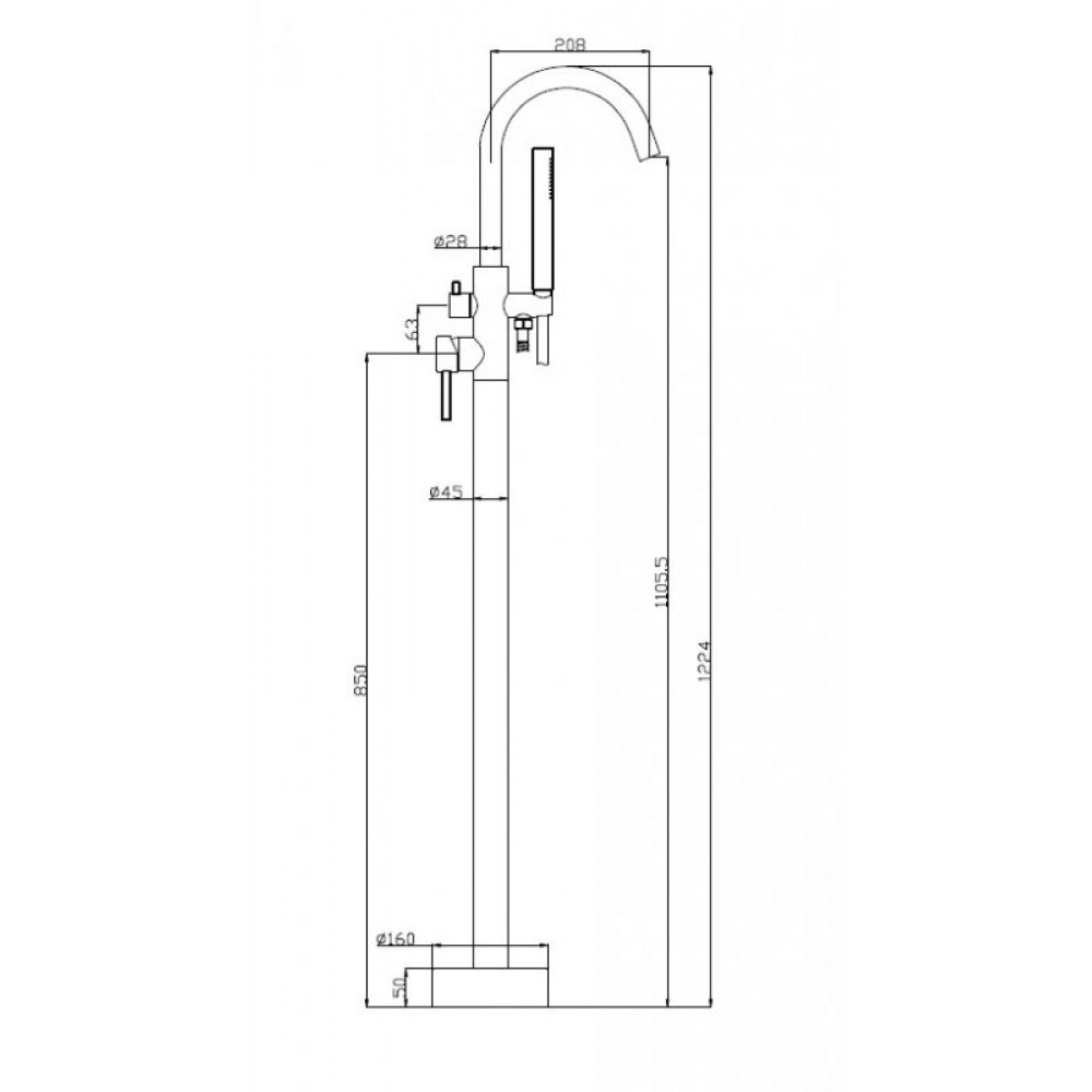 Напольный смеситель BELBAGNO NOVA NOV-FMT-IN