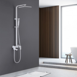 Душевая стойка с изливом, белая матовая, ABBER Daheim AF8216WL