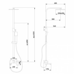 Душевая стойка с изливом, белая матовая, ABBER Daheim AF8216WL