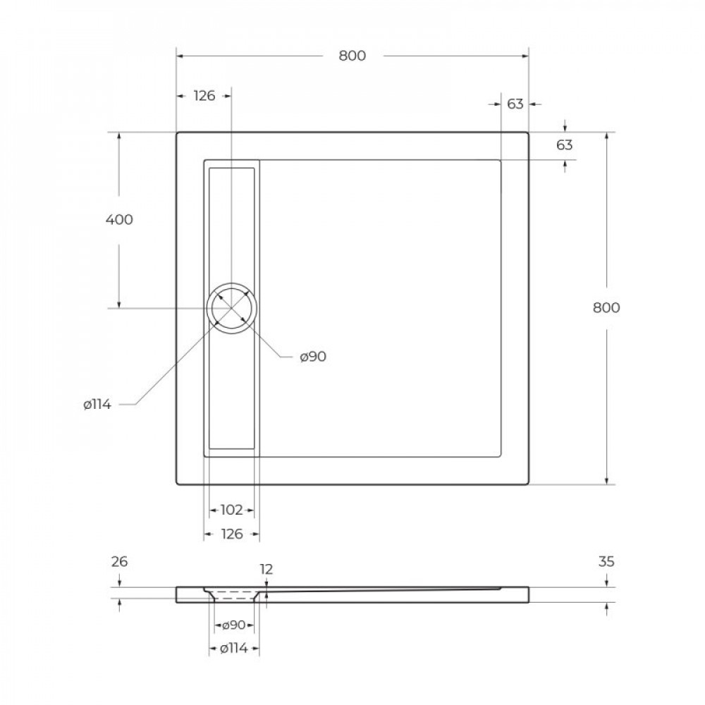 Акриловый поддон BELBAGNO TRAY-BB-DUE-A-4-W0