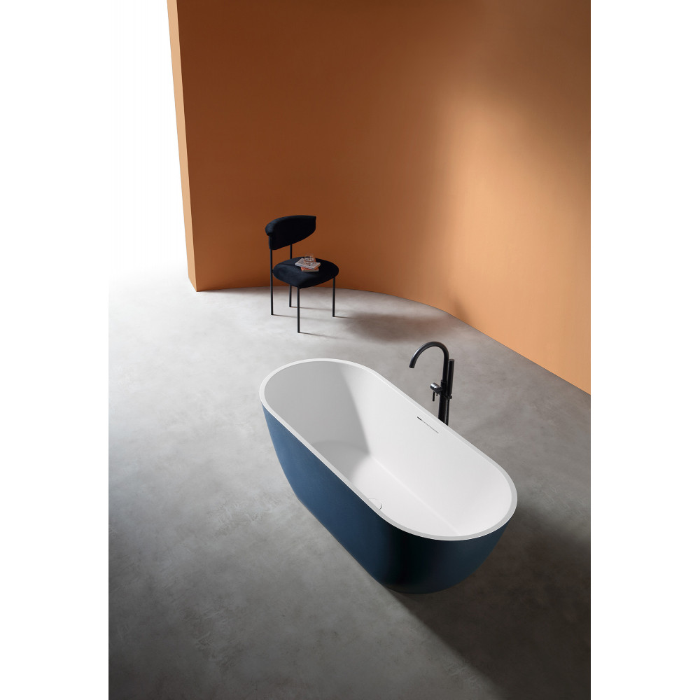 Ванна из искусственного камня ABBER Frankfurt AM9941DB синяя матовая