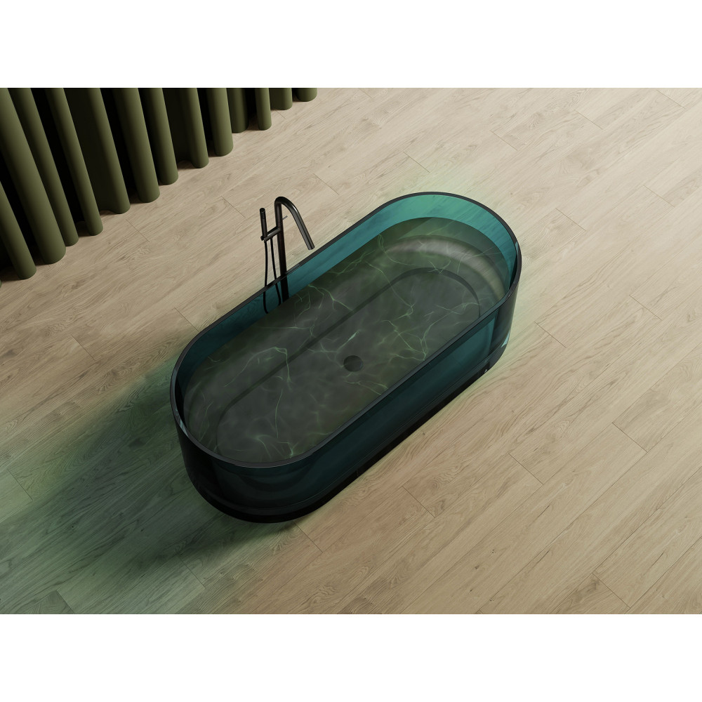 Прозрачная ванна ABBER Kristall AT9708Aquamarin бирюзовая