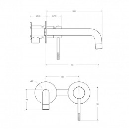 Смеситель для раковины встраиваемый с внутренней частью, без донного клапана CEZARES RELAX-BLI2-1-W0
