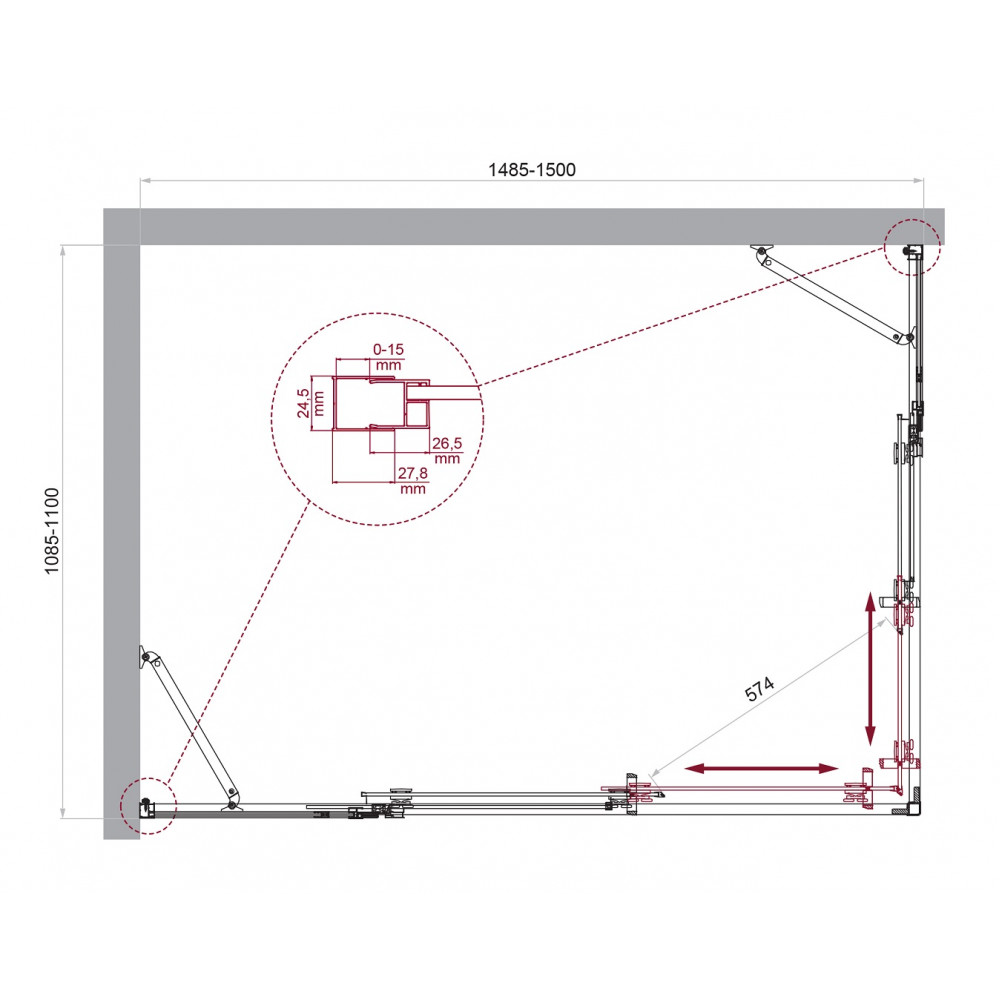 Душевой уголок BELBAGNO LUCE-AH-22