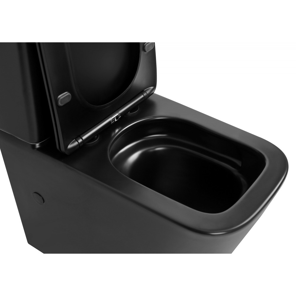 Унитаз ABBER Rechteck AC1210TMB компакт черный матовый, безободковый, смыв торнадо