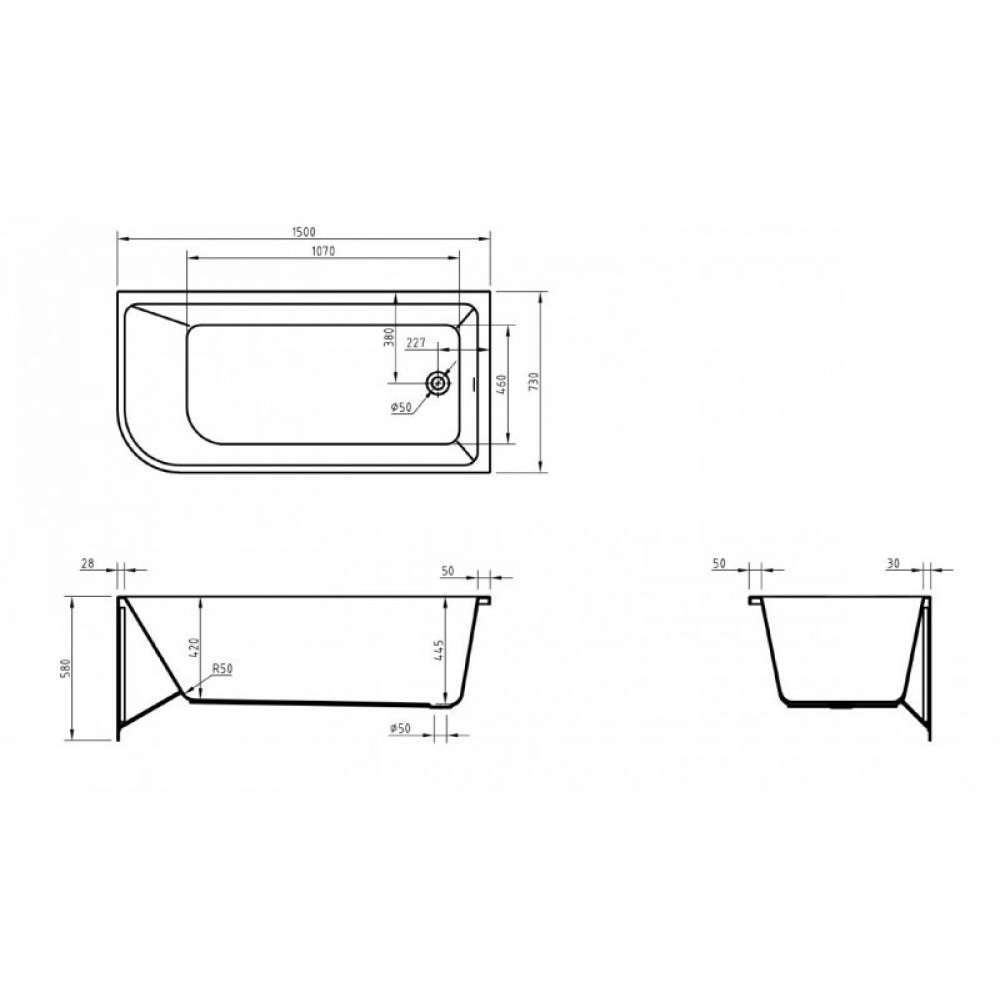 Ванна акриловая угловая BelBagno BB712