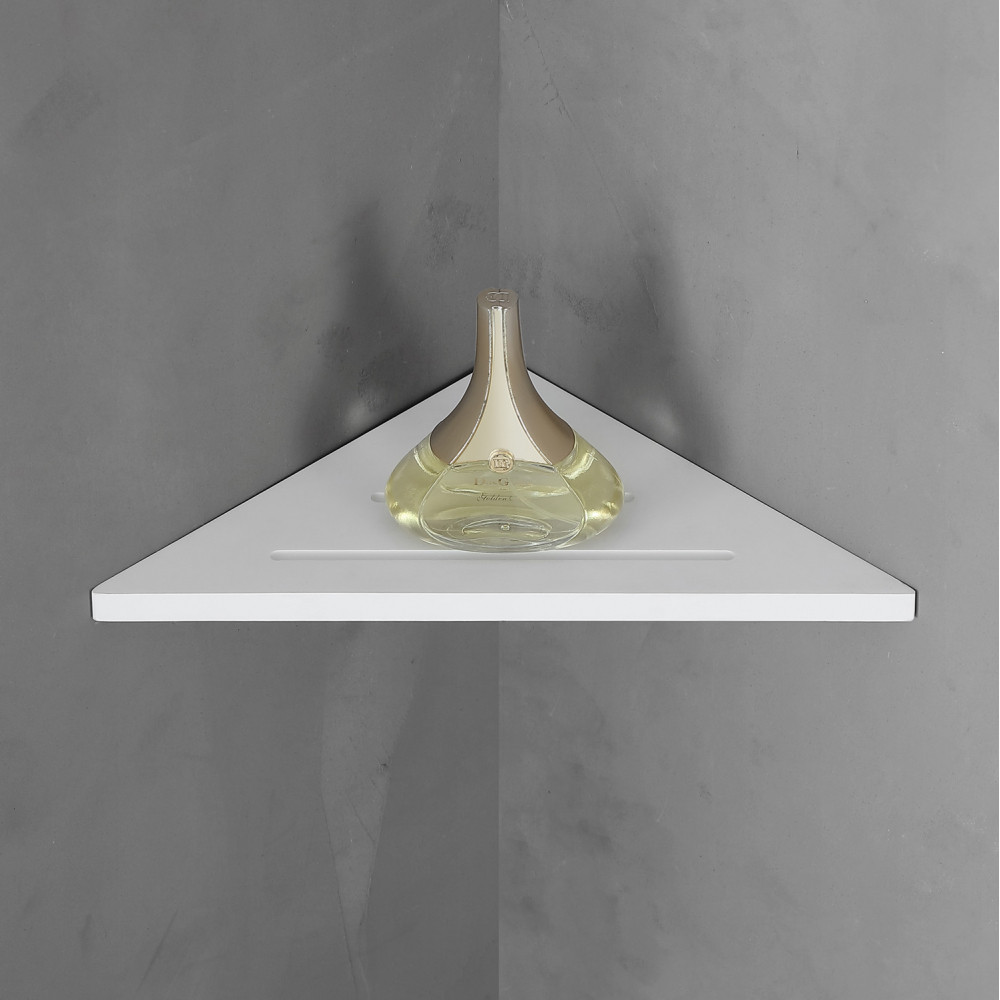 Угловая полочка для ванной комнаты ABBER Stein AS1652 белая матовая