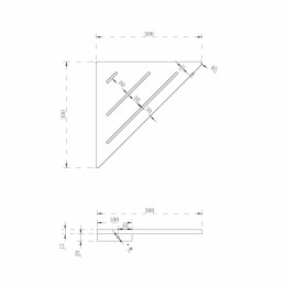 Угловая полочка для ванной комнаты ABBER Stein AS1652 белая матовая