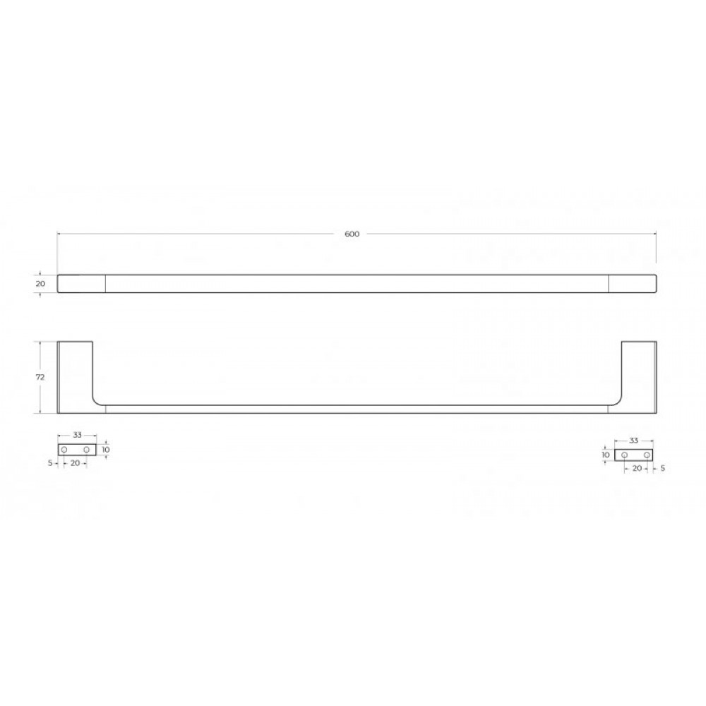 Полотенцедержатель 60 см CEZARES SLIDER-TH-60