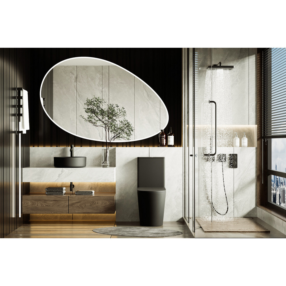 Унитаз ABBER Bequem AC1112TMB компакт черный матовый, безободковый, смыв торнадо