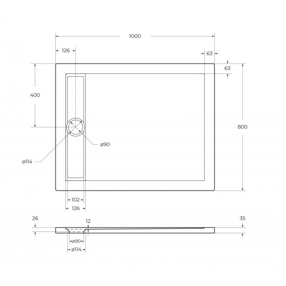 Акриловый поддон BELBAGNO TRAY-BB-DUE-AH-4-W0