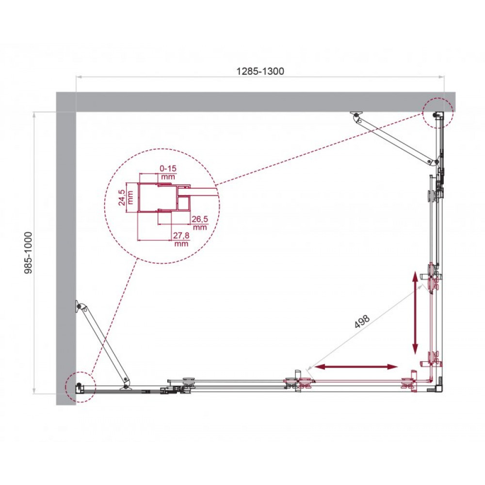 Душевой уголок BELBAGNO LUCE-AH-22