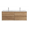 Мебель для ванной комнаты BELBAGNO KRAFT-1200, 1400 с четырьмя ящиками и двойной раковиной
