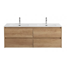 Мебель для ванной комнаты BELBAGNO KRAFT-1200, 1400 с четырьмя ящиками и двойной раковиной