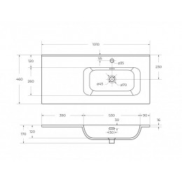 Мебель для ванной CEZARES ECO-CER-N двумя ящиками левосторонняя и правосторонняя 100, 120 см