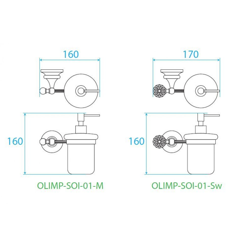 Диспенсер для мыла подвесной OLIMP-SOI