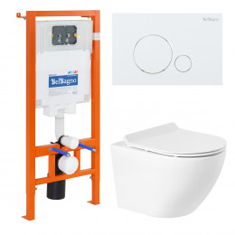 Комплект инсталляции BELBAGNO BB002-80 с унитазом SFERA-R и клавишей смыва