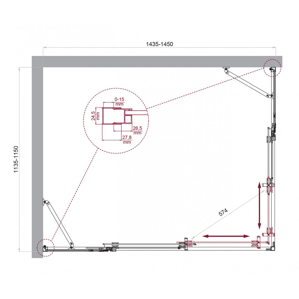 Душевой уголок BELBAGNO LUCE-AH-22