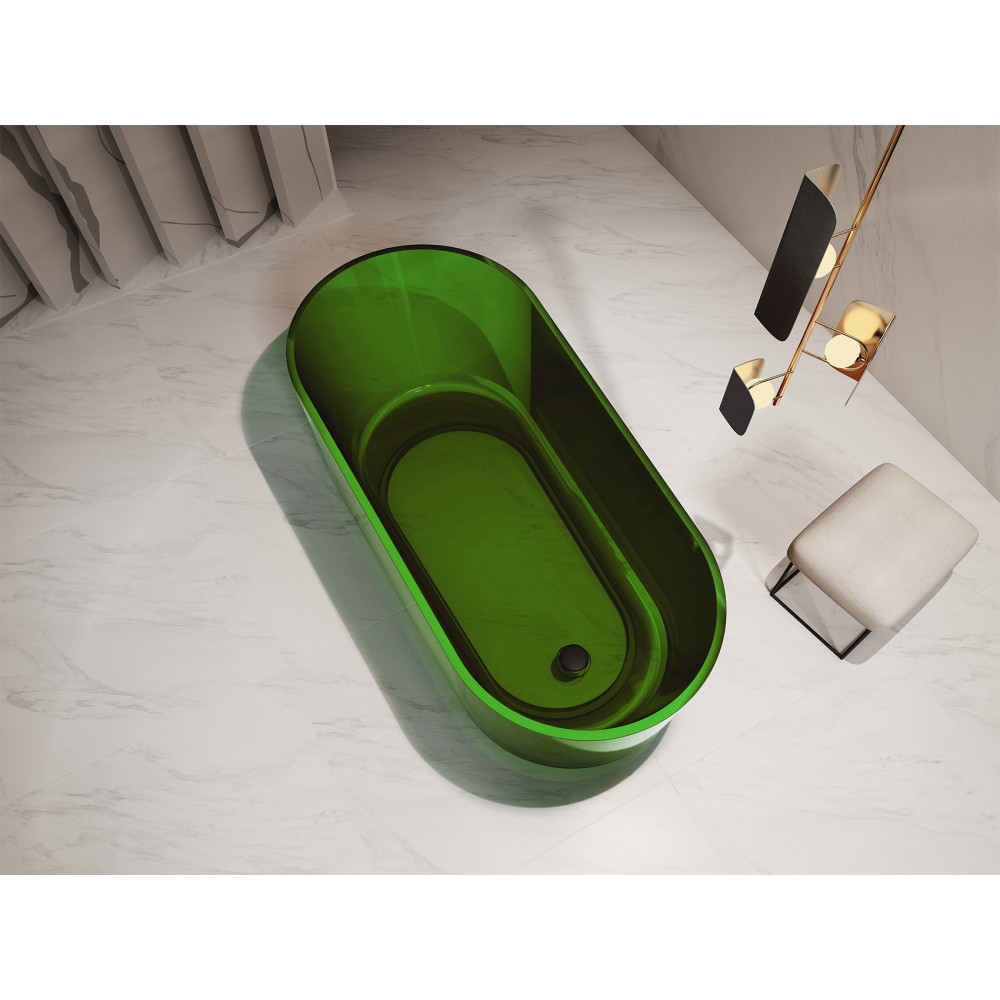 Прозрачная ванна ABBER Kristall AT9706Emerald зеленая