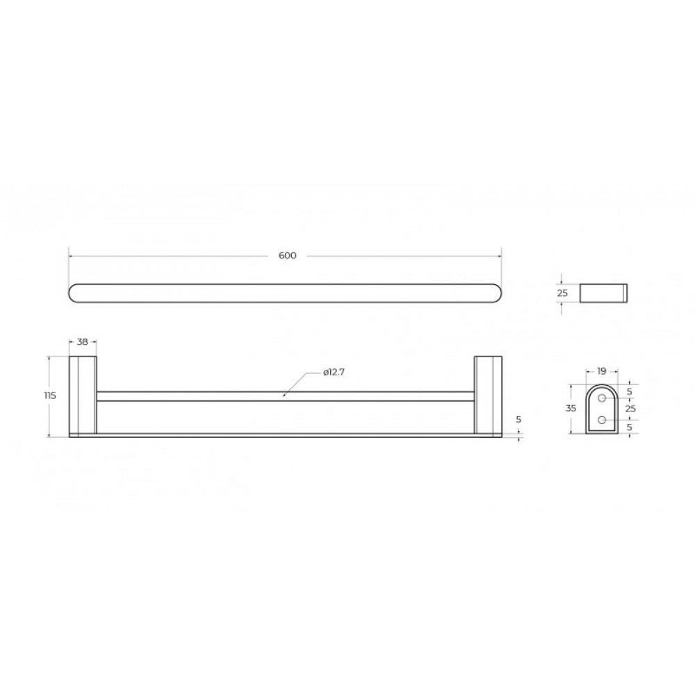 Полотенцедержатель двойной  CEZARES STYLUS-THD