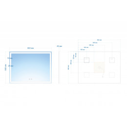 Зеркало ABBER See AG6104SP с подсветкой, сенсорный выключатель, диммер, датчик присутствия