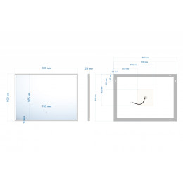 Зеркало ABBER See AG6108SL-0.8 с подсветкой, сенсорный выключатель, диммер