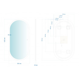 Зеркало ABBER See AG6113SMult с подсветкой, сенсорный выключатель, диммер