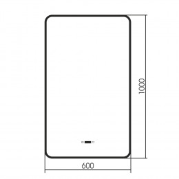 Зеркало ABBER See AG6114SWHB с подсветкой, бесконтактный выключатель, диммер, часы, подогрев, черный