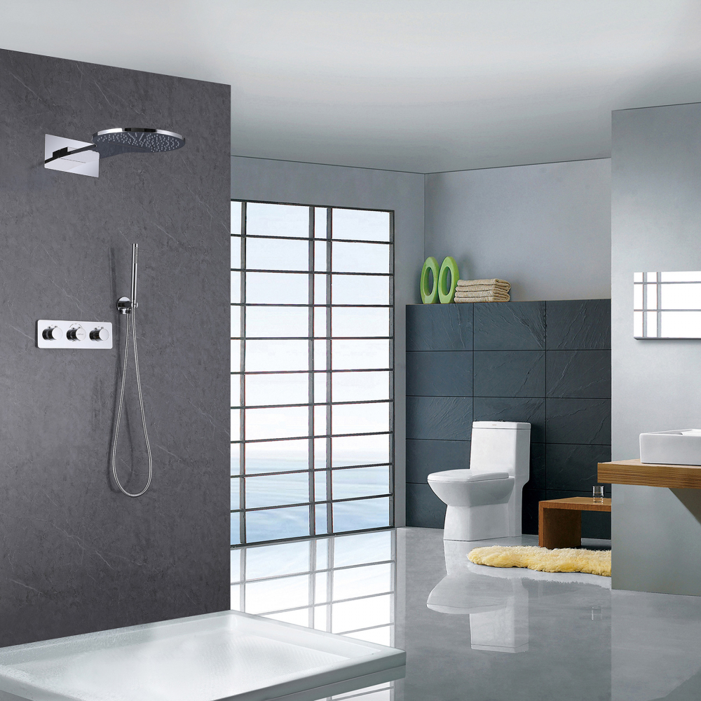 Душевая система ABBER Wasser Kreis AF8151 скрытого монтажа без излива, термостат, хром