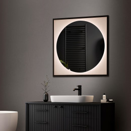 Зеркало ABBER See AG6117SCRB с подсветкой, бесконтактный выключатель, диммер, черный