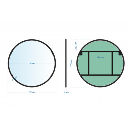 Зеркало ABBER Mond AG6201B без подсветки, металлическая рама, черный