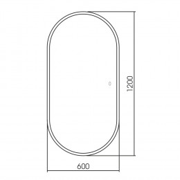 Зеркало ABBER Kontur AG6303SL-1.2 с подсветкой, сенсорный выключатель, диммер