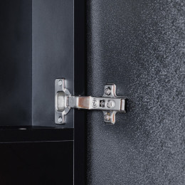 Зеркальный шкаф ABBER Kontur AG6339SWHB с подсветкой, сенсорный выключатель, диммер, часы, подогрев, черный