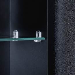 Зеркальный шкаф ABBER Kontur AG6339SWHB с подсветкой, сенсорный выключатель, диммер, часы, подогрев, черный