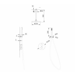 Душевая система ABBER Wasser Kreis AF8121RG скрытого монтажа без излива, розовое золото