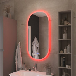 Зеркало ELLISSE с контурной разноцветной подсветкой RGB и сенсорным выключателем