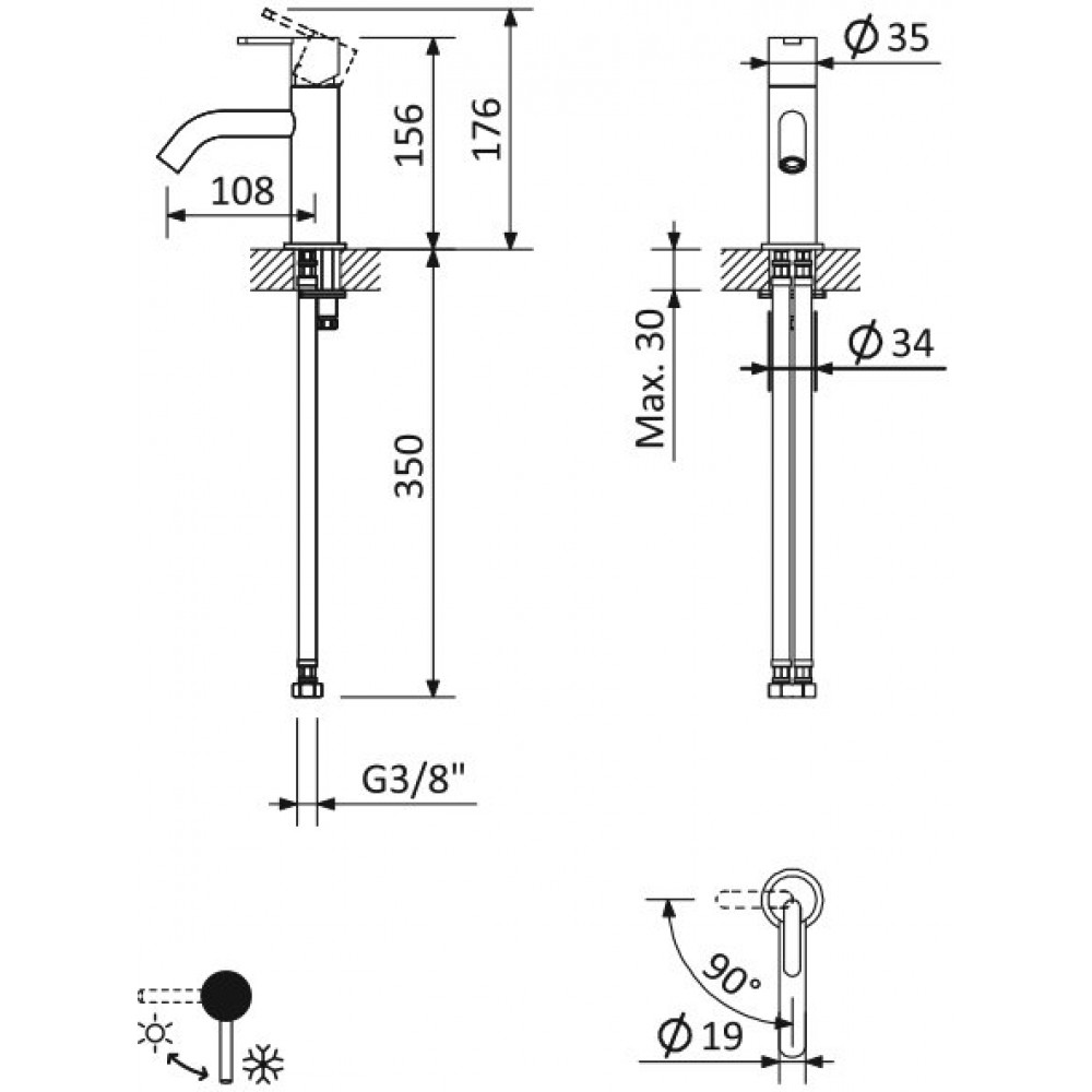 Смеситель для раковины CEZARES LEAF-LSM2-L
