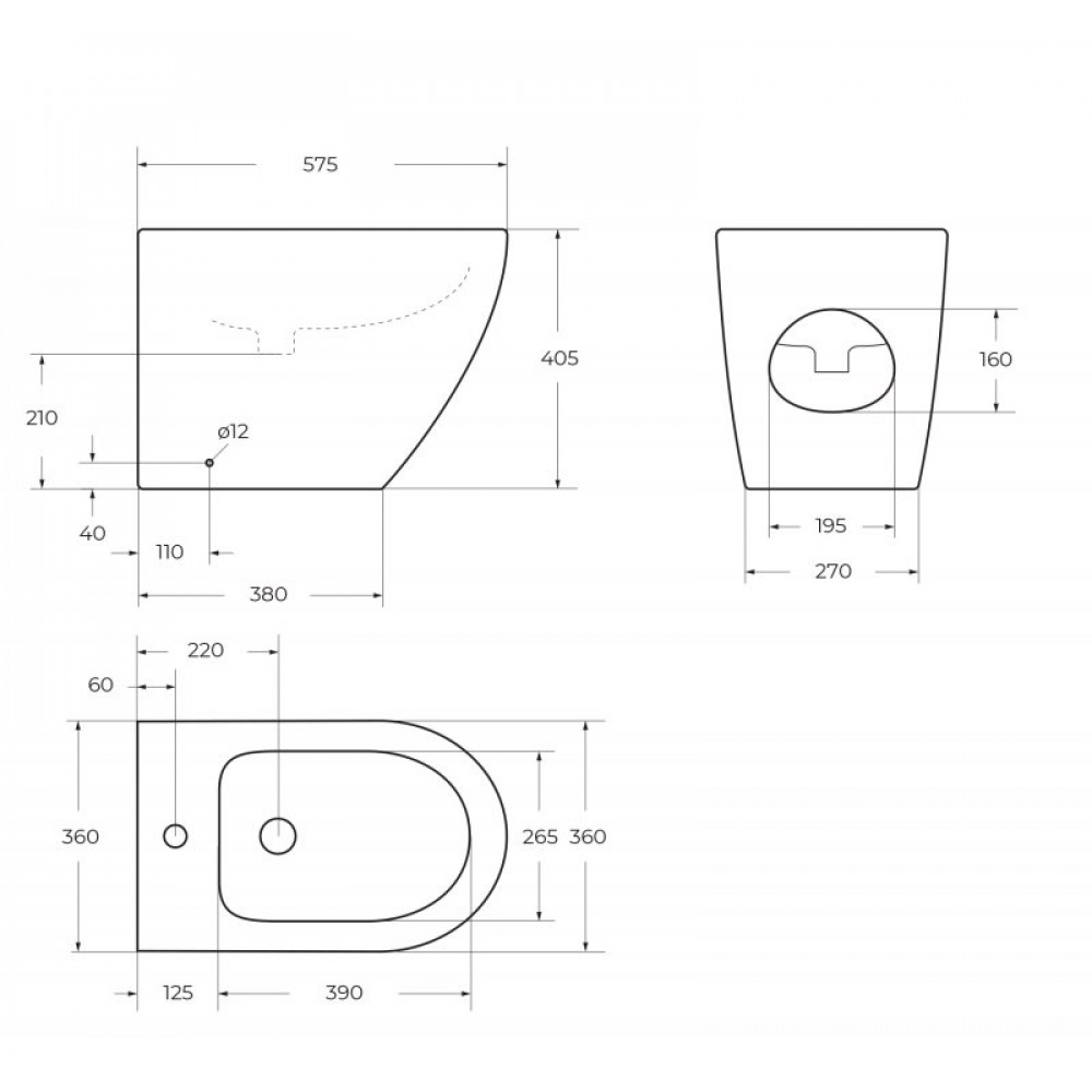 Биде напольное BELBAGNO SFERA-R