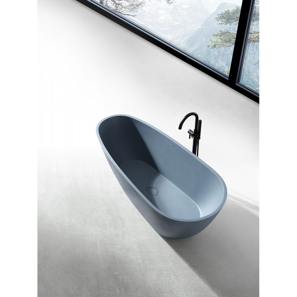 Ванна из искусственного камня ABBER Dortmund AM9911G серая матовая