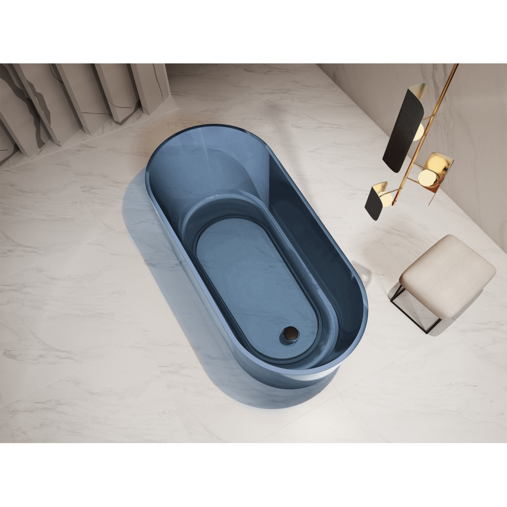 Прозрачная ванна ABBER Kristall AT9706Saphir синяя