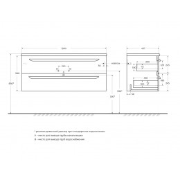 Мебель для ванной CEZARES ECO-CER-N двумя ящиками левосторонняя и правосторонняя 100, 120 см
