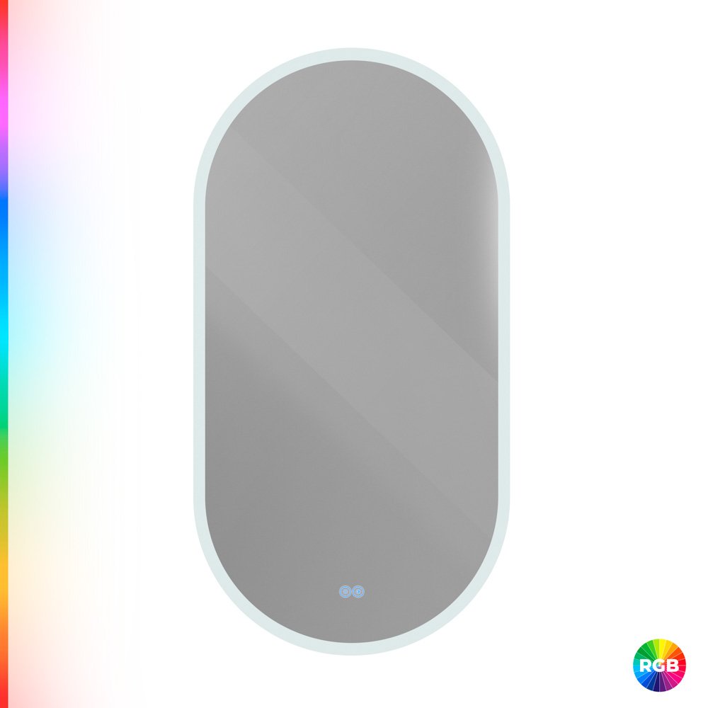 Зеркало ELLISSE с контурной разноцветной подсветкой RGB и сенсорным выключателем