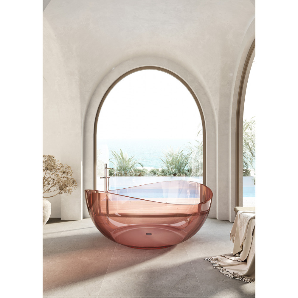 Прозрачная ванна ABBER Kristall AT9705Koralle розовая