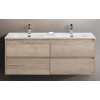 Мебель для ванной комнаты BELBAGNO KRAFT-1200, 1400 с четырьмя ящиками и двойной раковиной