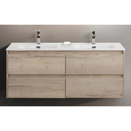 Мебель для ванной комнаты BELBAGNO KRAFT-1200, 1400 с четырьмя ящиками и двойной раковиной