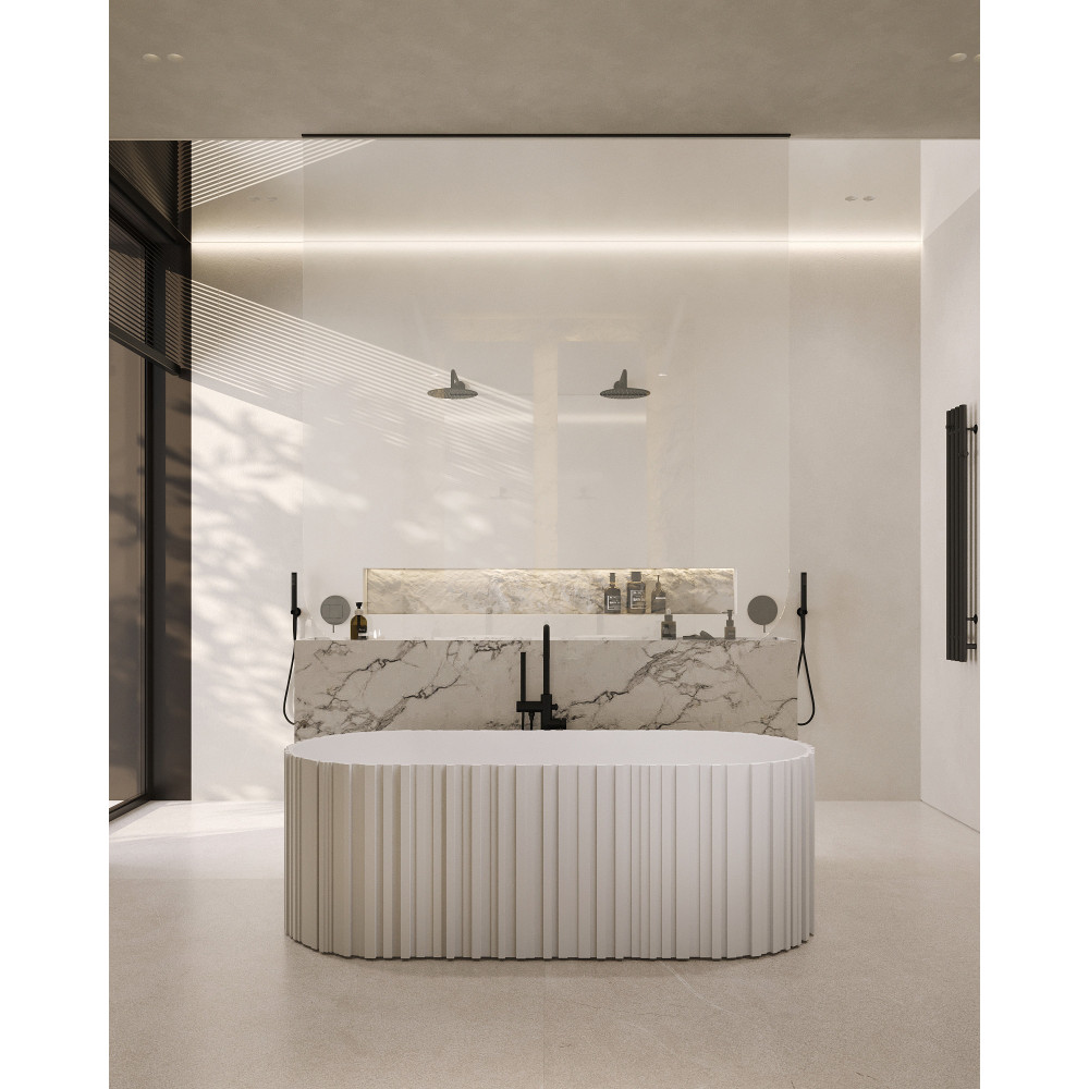 Ванна из искусственного камня ABBER Stein AS9653 белая матовая