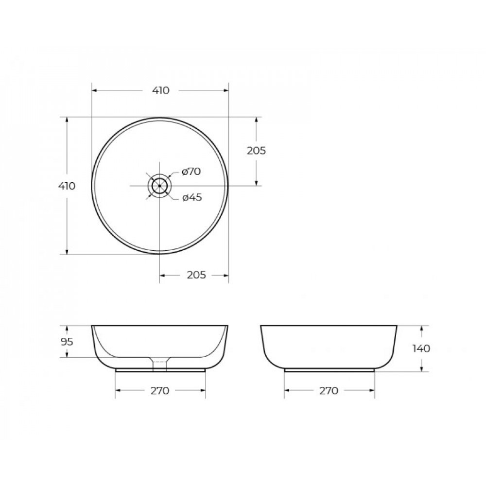 Раковина накладная BELBAGNO BB1315