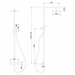 Душевая стойка с термостатом, без излива, золото матовое, ABBER Wasser Kreis AF8160GL